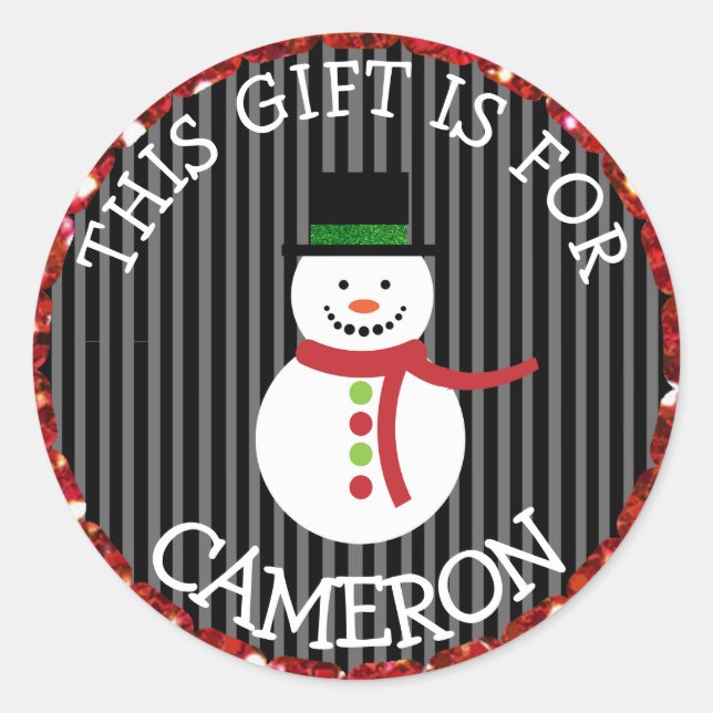 Personalisierte Weihnachtsgeschenke Tag Weihnachts Runder Aufkleber (Vorderseite)