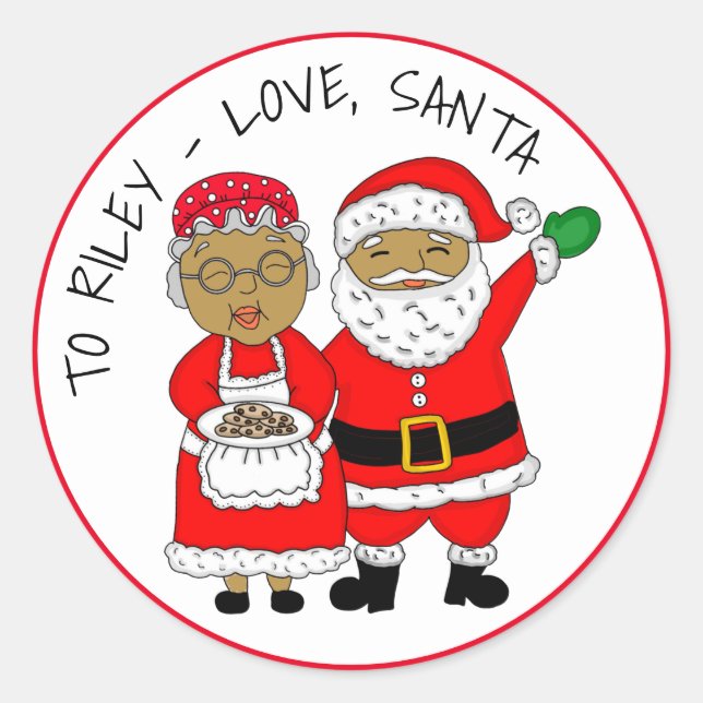 Personalisierte Weihnachtsgeschenke Tags Runder Aufkleber (Vorderseite)