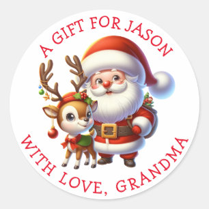 Personalisierte Weihnachtsgeschenke Tags Runder Aufkleber