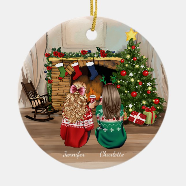 Personalisierte Weihnachtsgeschenkideen Keramik Ornament (Vorne)