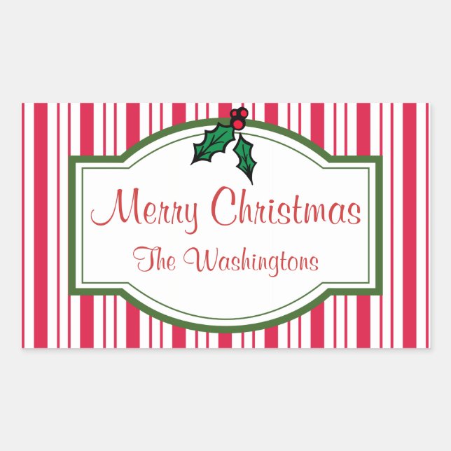 Personalisierte Weihnachtsgeschenkkleber Rechteckiger Aufkleber (Vorderseite)