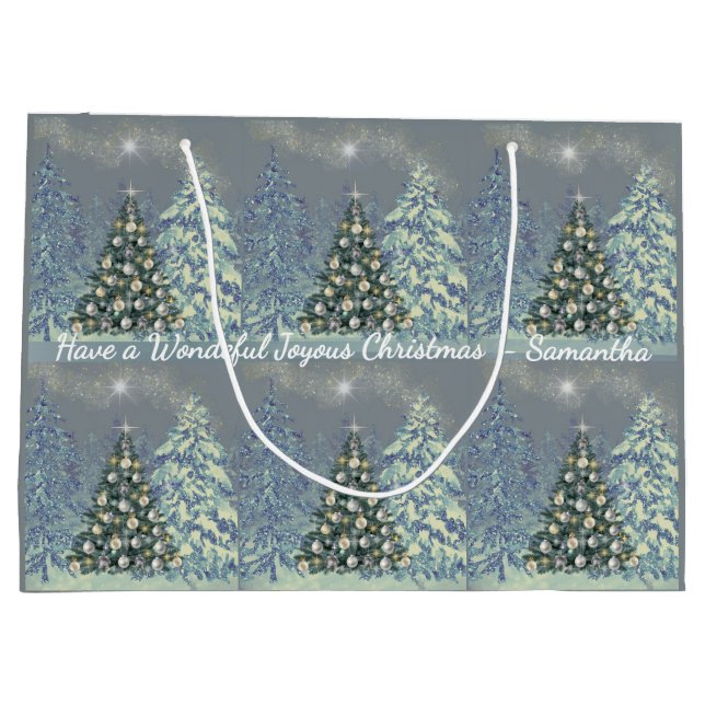 Personalisierte Weihnachtsgeschenktasche für diese Große Geschenktüte (Rückseite)