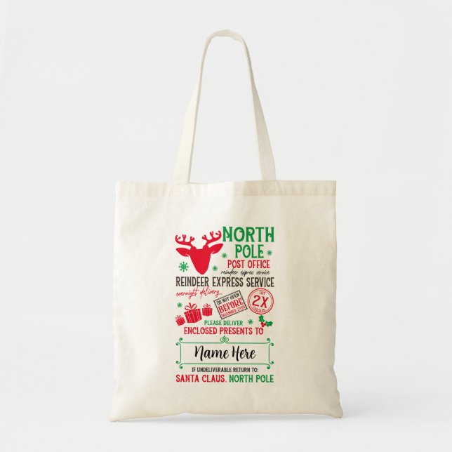 Personalisierte Weihnachtsgeschenktaschen Tragetasche (Vorne)