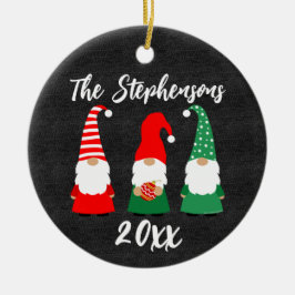Personalisierte Weihnachtsgnomen Niedlicher Famili Keramik Ornament