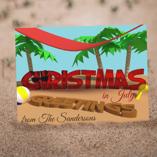 Personalisierte Weihnachtsgrüße im Juli Postkarte