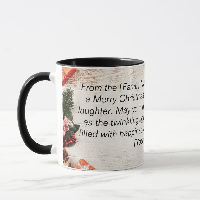 Personalisierte Weihnachtsgrüße Tasse (Links)