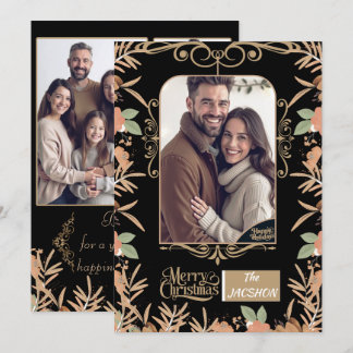Personalisierte Weihnachtskarte - Aquarell-Blumen Einladung