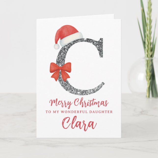 Personalisierte Weihnachtskarte - Buchstabe C Karte (Vorderseite)