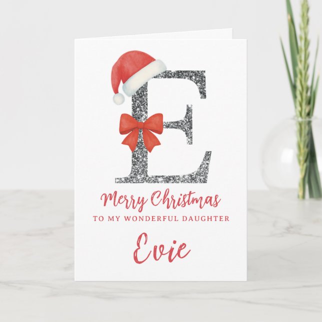 Personalisierte Weihnachtskarte - Buchstabe E Karte (Vorderseite)