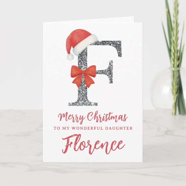 Personalisierte Weihnachtskarte - Buchstabe F Karte (Vorderseite)