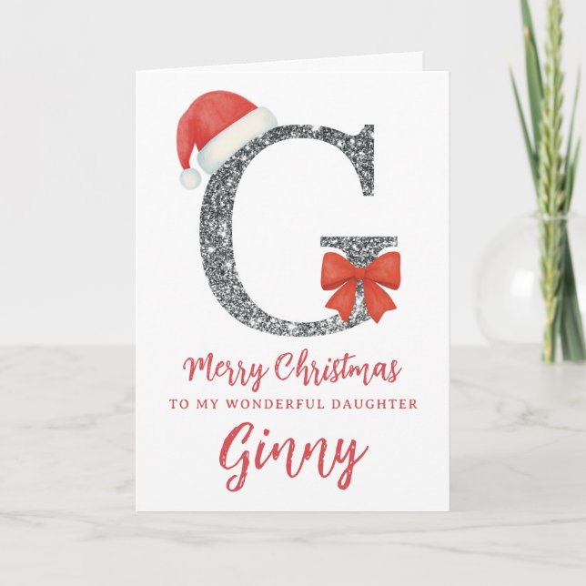 Personalisierte Weihnachtskarte - Buchstabe G Karte (Vorderseite)