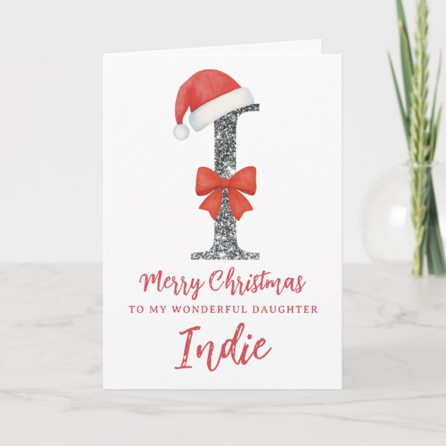 Personalisierte Weihnachtskarte - Buchstabe I Karte (Vorderseite)