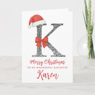 Personalisierte Weihnachtskarte - Buchstabe K Karte