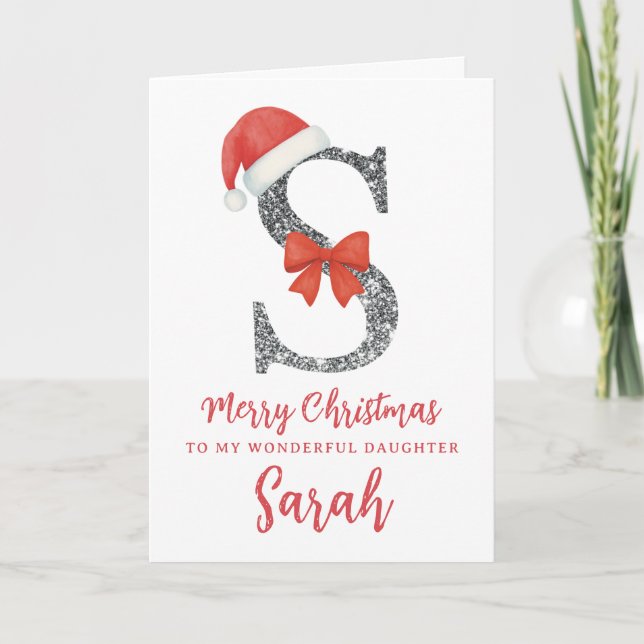 Personalisierte Weihnachtskarte - Buchstabe S Karte (Vorderseite)