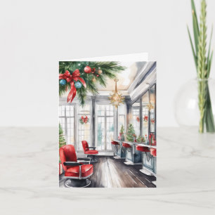 Personalisierte Weihnachtskarte für den Friseur Feiertagskarte