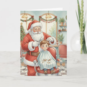 Personalisierte Weihnachtskarte für den Friseur Feiertagskarte