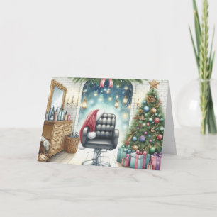 Personalisierte Weihnachtskarte für den Haarstylis Feiertagskarte