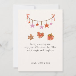 Personalisierte Weihnachtskarte für den Sohn Feiertagskarte