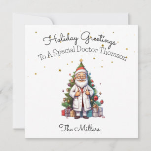 Personalisierte Weihnachtskarte für einen Arzt Feiertagskarte