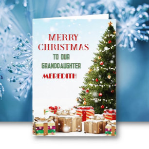 Personalisierte Weihnachtskarte für Enkelin Karte