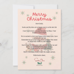 Personalisierte Weihnachtskarte für Kinder Feiertagskarte