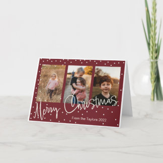 Personalisierte Weihnachtskarte mit 3 Fotos Collag Feiertagskarte