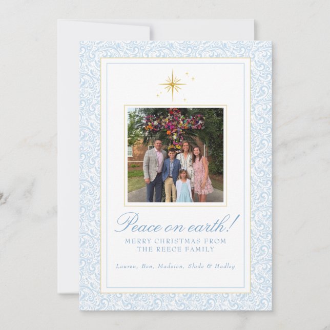 Personalisierte Weihnachtskarte mit familiärem Fot Einladung (Vorderseite)