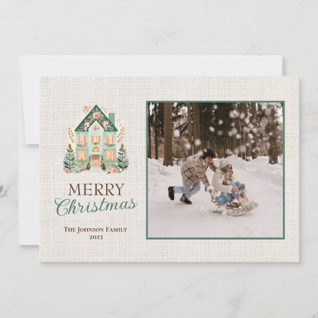 Personalisierte Weihnachtskarte mit Fotos Feiertagskarte (Vorderseite)