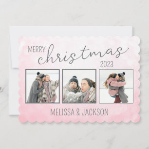 Personalisierte Weihnachtskarte mit Fotos Feiertagskarte