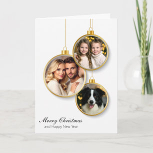 Personalisierte Weihnachtskarte mit hängenden Orna Feiertagskarte