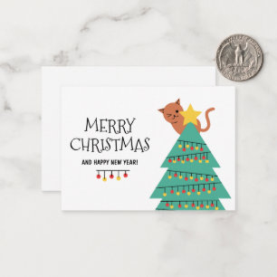 Personalisierte Weihnachtskarte mit Katze als Weih Mitteilungskarte