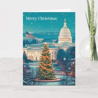 Personalisierte Weihnachtskarte mit Washington DC- Feiertagskarte