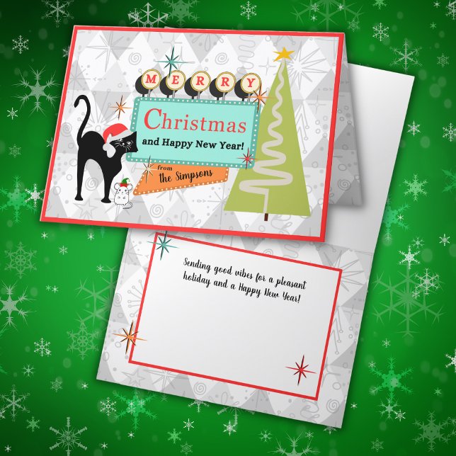 Personalisierte Weihnachtskarte Mitte des Jahrhund Feiertagskarte (Von Creator hochgeladen)