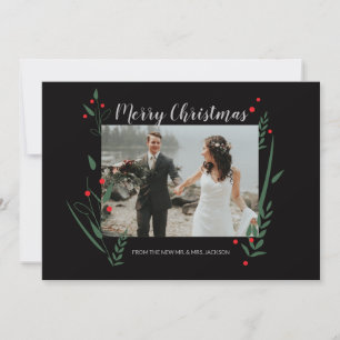 personalisierte Weihnachtskarte "Neuverheiratetes Feiertagskarte
