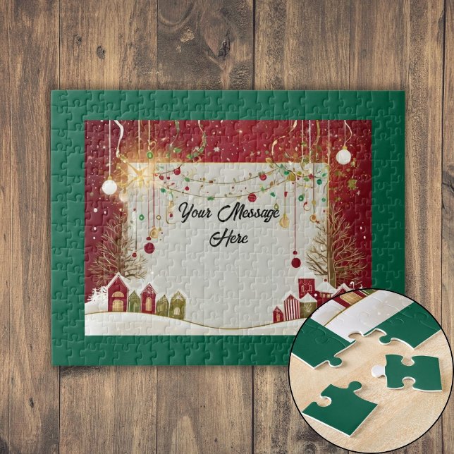 Personalisierte Weihnachtskarte Puzzle (Personalized Christmas Card Jigsaw Puzzle)