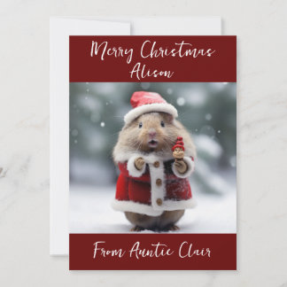 Personalisierte Weihnachtskarte Santa Hamster Feiertagskarte