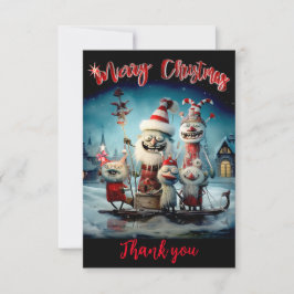 Personalisierte Weihnachtskarte vielen Dank Ankündigung