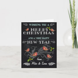 Personalisierte Weihnachtskarten-Tafel mit Robins Feiertagskarte