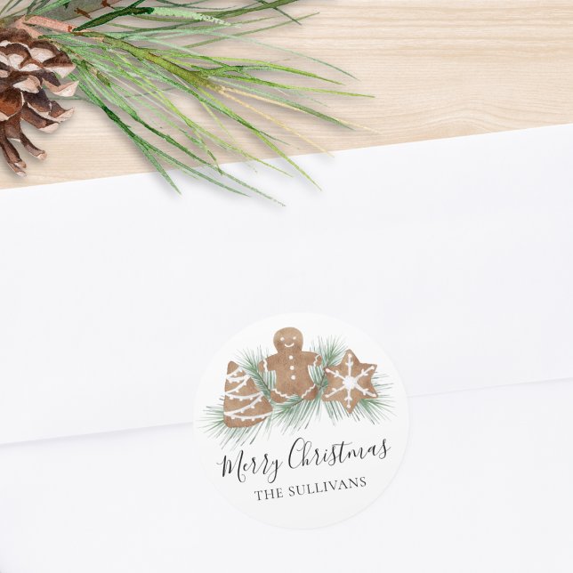 Personalisierte Weihnachtskekse Runder Aufkleber (Von Creator hochgeladen)
