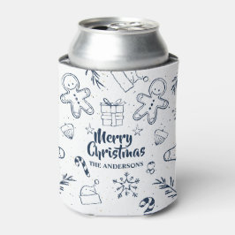Personalisierte Weihnachtskizze Cooler Dosenkühler