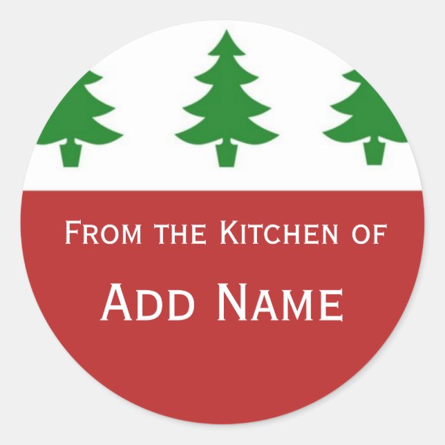 Personalisierte Weihnachtsküchengeschenksticker Runder Aufkleber (Vorderseite)