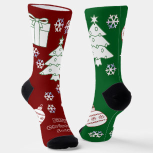 Personalisierte Weihnachtskunstsocken Socken