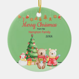 Personalisierte Weihnachtslandschaft Keramik Ornament