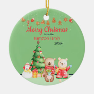 Personalisierte Weihnachtslandschaft Keramik Ornament