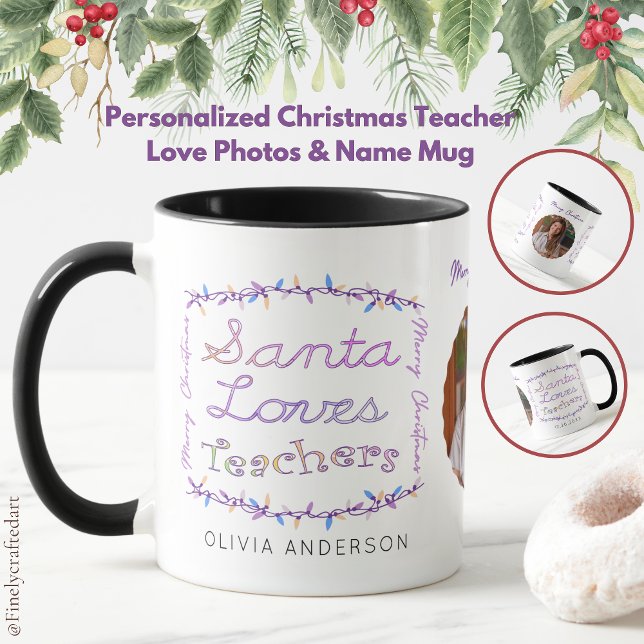 Personalisierte Weihnachtslehrer Liebe Fotos & Nam Tasse (Von Creator hochgeladen)