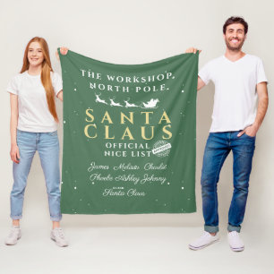 Personalisierte Weihnachtsliste des Weihnachtsmann Fleecedecke