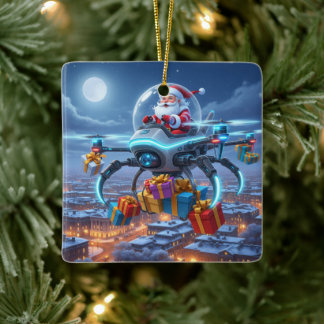Personalisierte Weihnachtsmann-Hochtechnologie-Lie Keramikornament