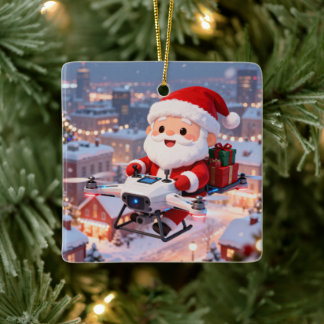 Personalisierte Weihnachtsmann-Hochtechnologie-Lie Keramikornament