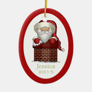 Personalisierte Weihnachtsmann-Verzierung Keramikornament