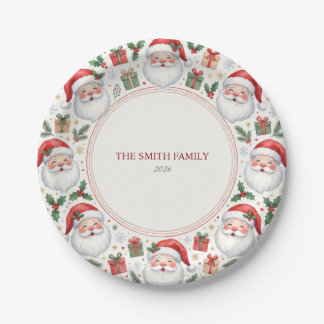Personalisierte Weihnachtsmann-Weihnachts-Papierpl Pappteller